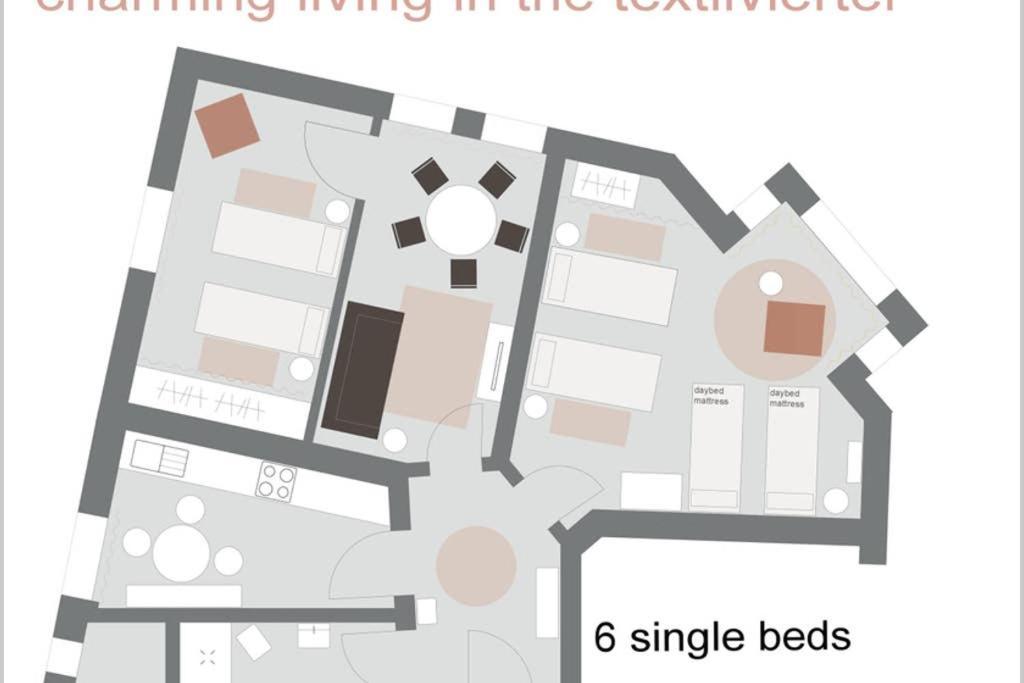 Charmant Leben Im Textilviertel - Stilvolle Wohnung - Zentral Und Ruhig 아우크스부르크 외부 사진